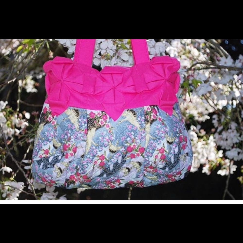 Handmade Origami Pink Crane Handbag